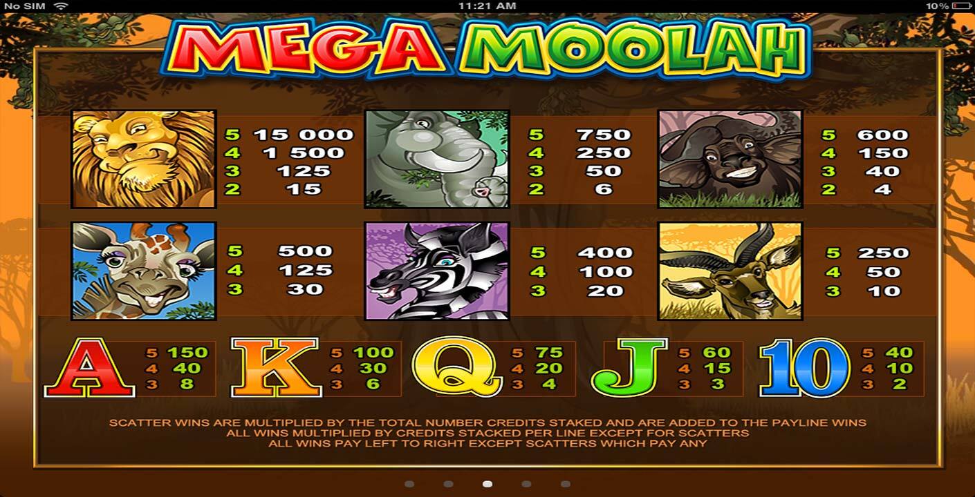 Mega Moolah Slot Screenshots