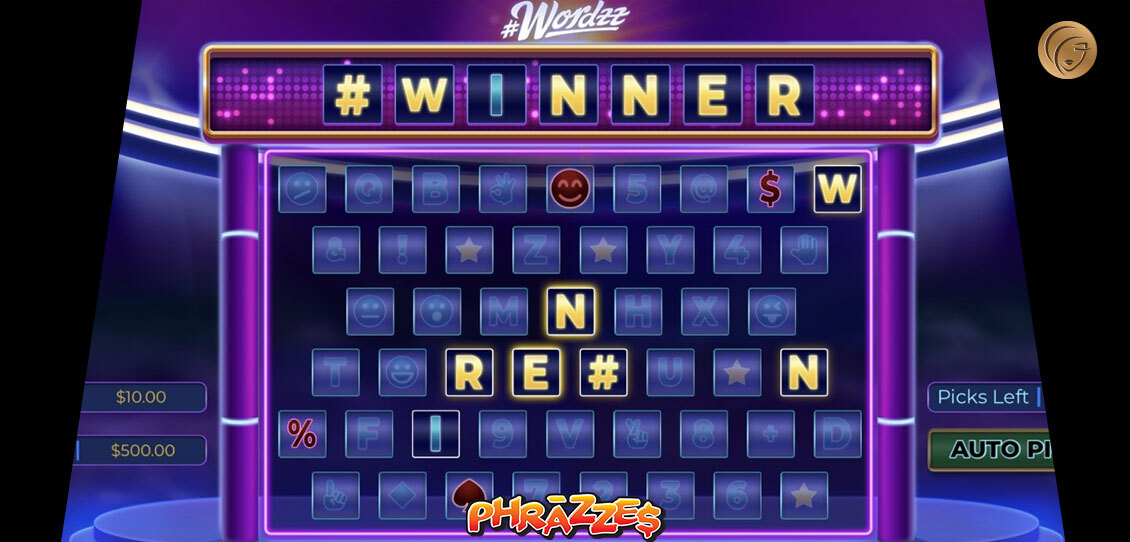 Phrazesss Wordzz online casino game